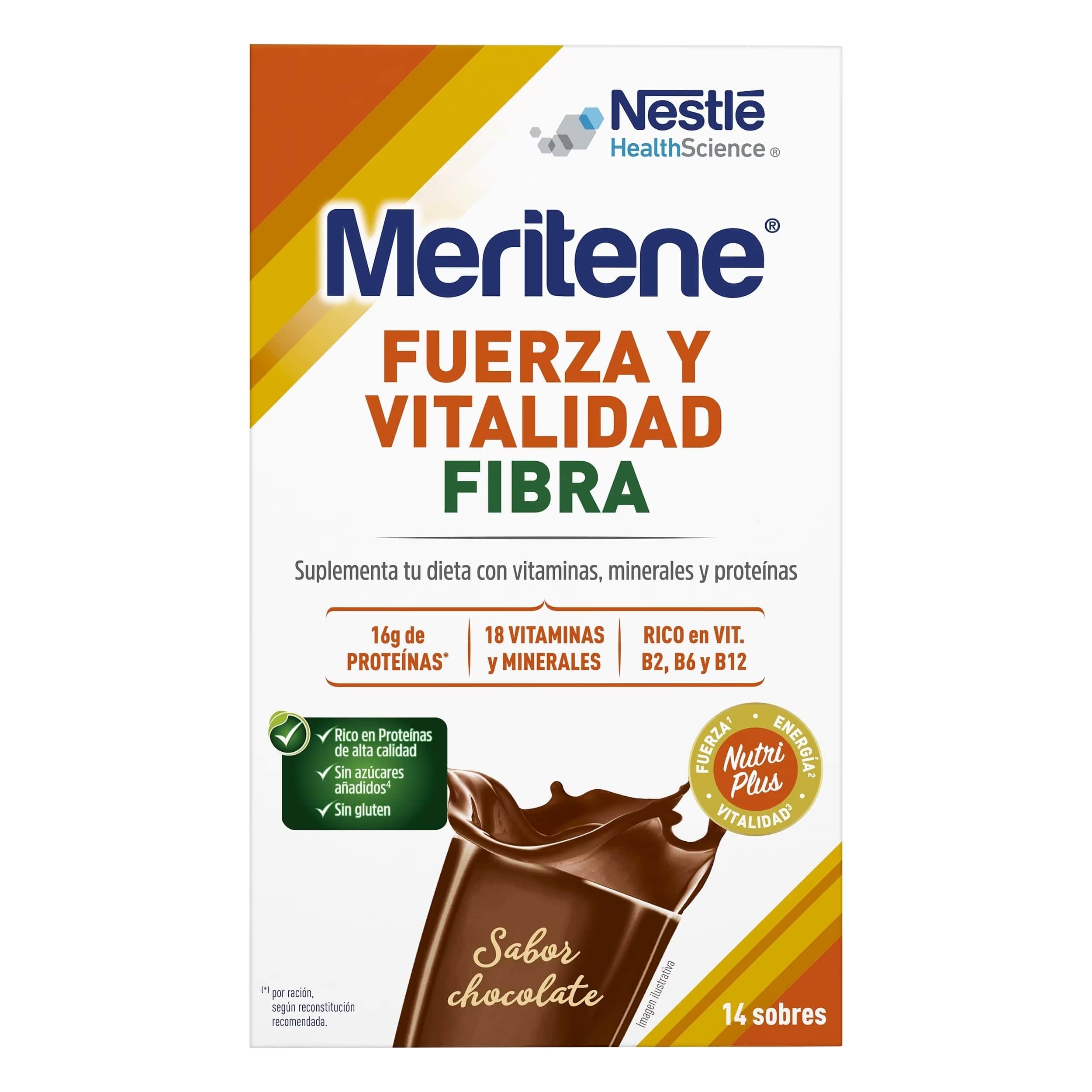 Meritene Fuerza y Vitalidad Fibra Chocolate 14 sobres de 35g