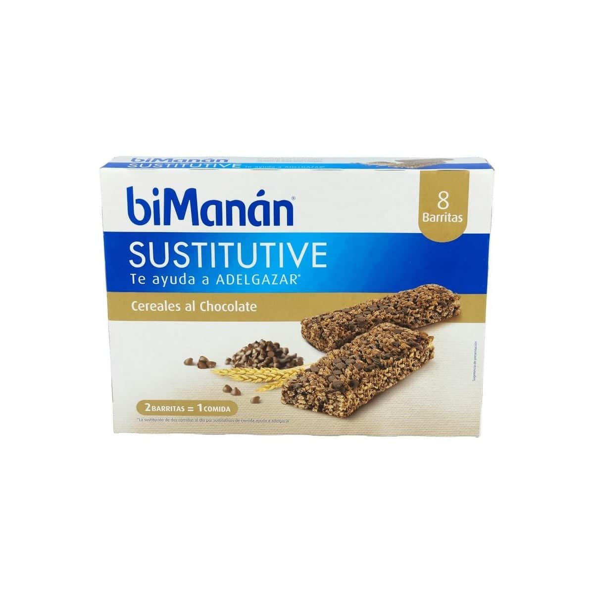 biManán Sustitutive Barritas Cereales Chocolate 8 unidades