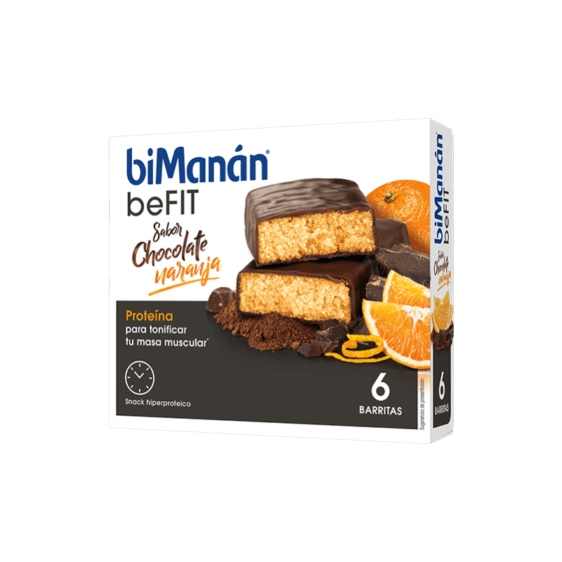 biManán BeFit Barrita Chocolate Naranja 6 unidades