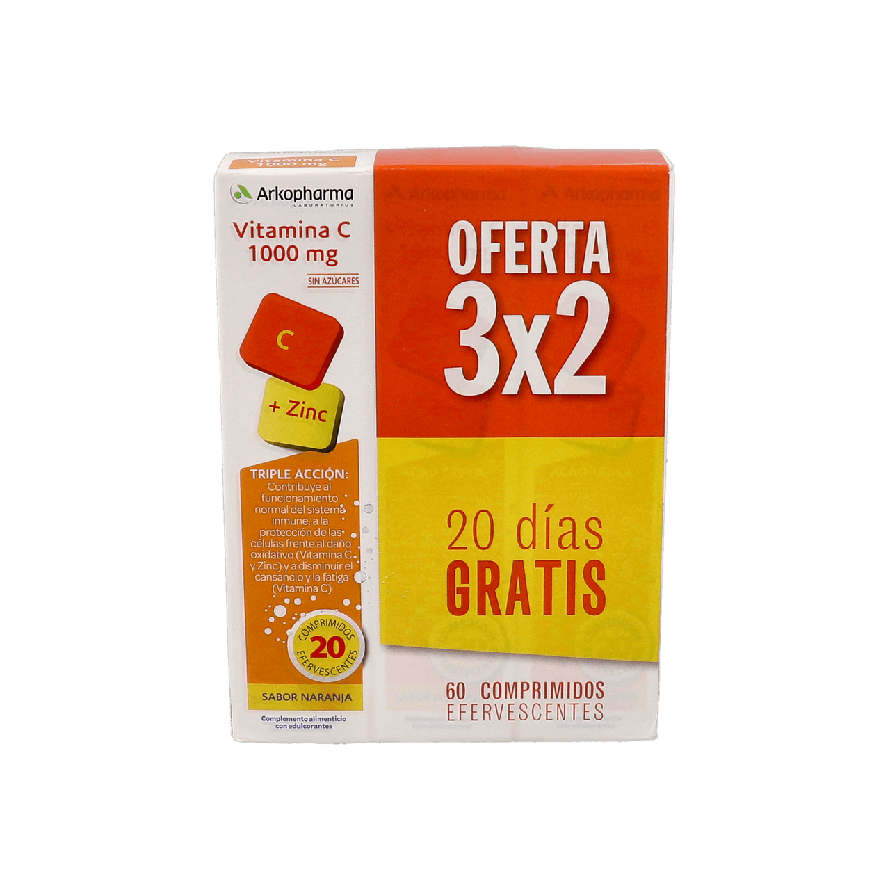 Arkopharma Vitamina C 1000mg + Zinc 60 comprimidos efervescentes