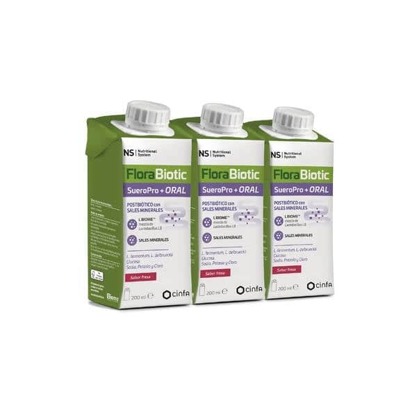 NS Florabiotic Sueropro+ Oral Fresa 3x200 ml